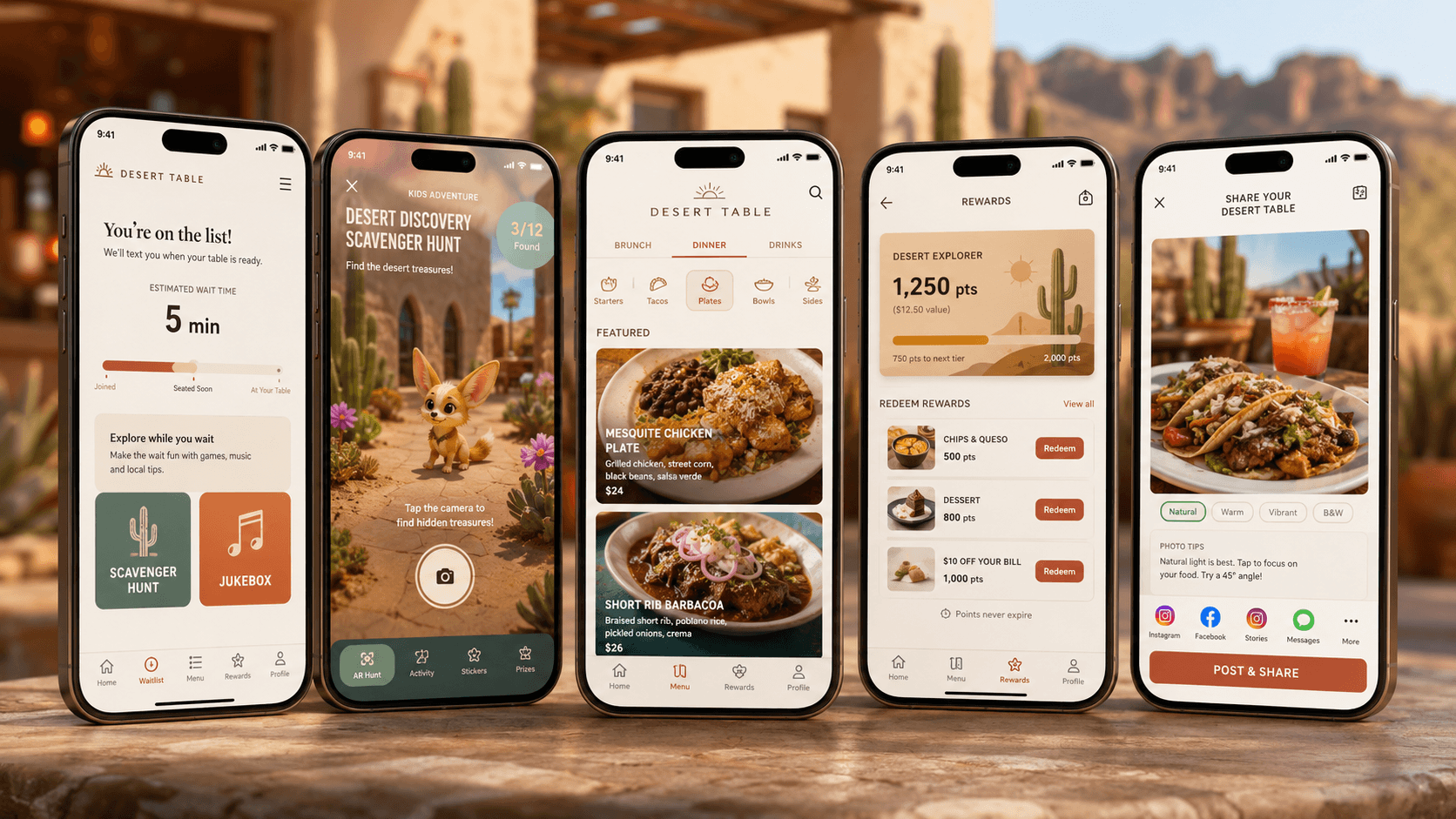Interactive digital menu with reservations, loyalty program, and back-of-house connection for a restaurant group